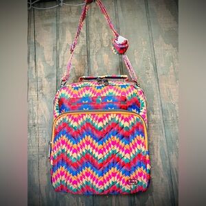 Multicolor LUG Chevron-Pattern Crossbody Bag - Vibrant Colors New no tags